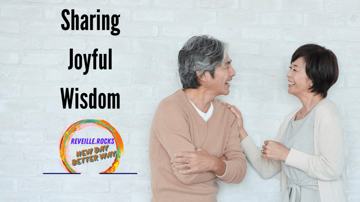 Man and woman talking and sharing joy and wisdom